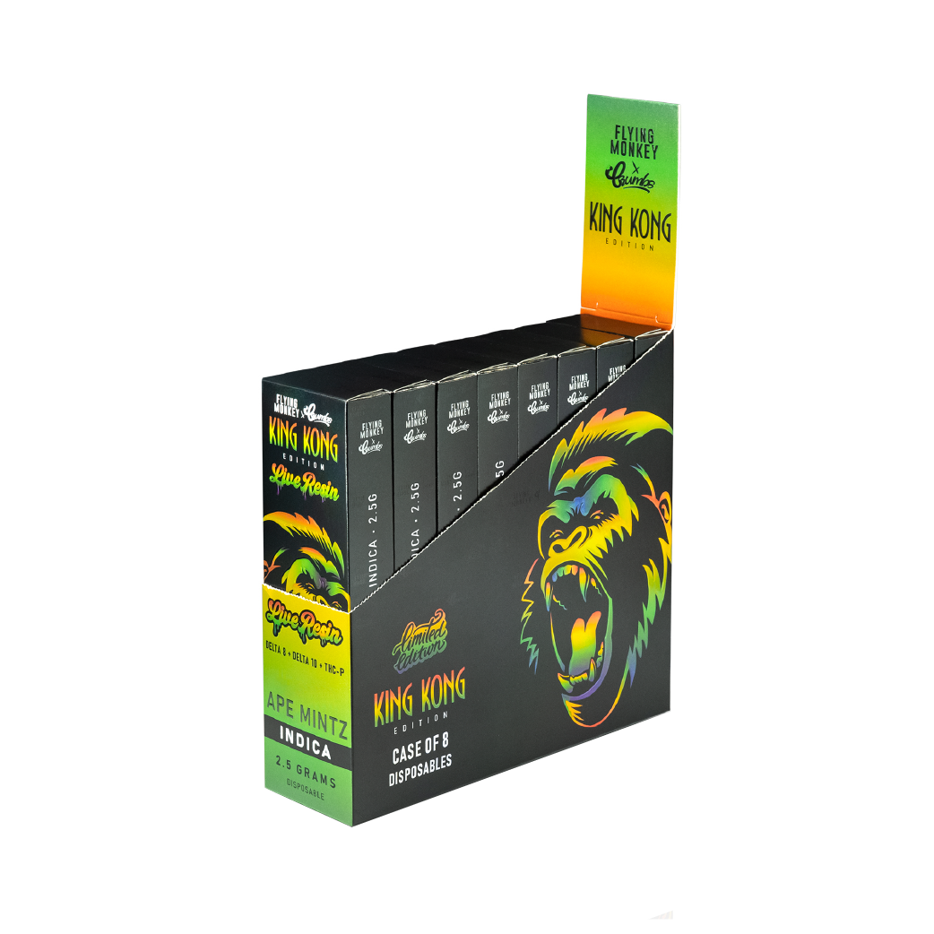 Ape Mintz King Kong Edition Live Resin Delta 8 + Delta 10 + THC-P 2.5g Disposable by Flying Monkey x Crumbs