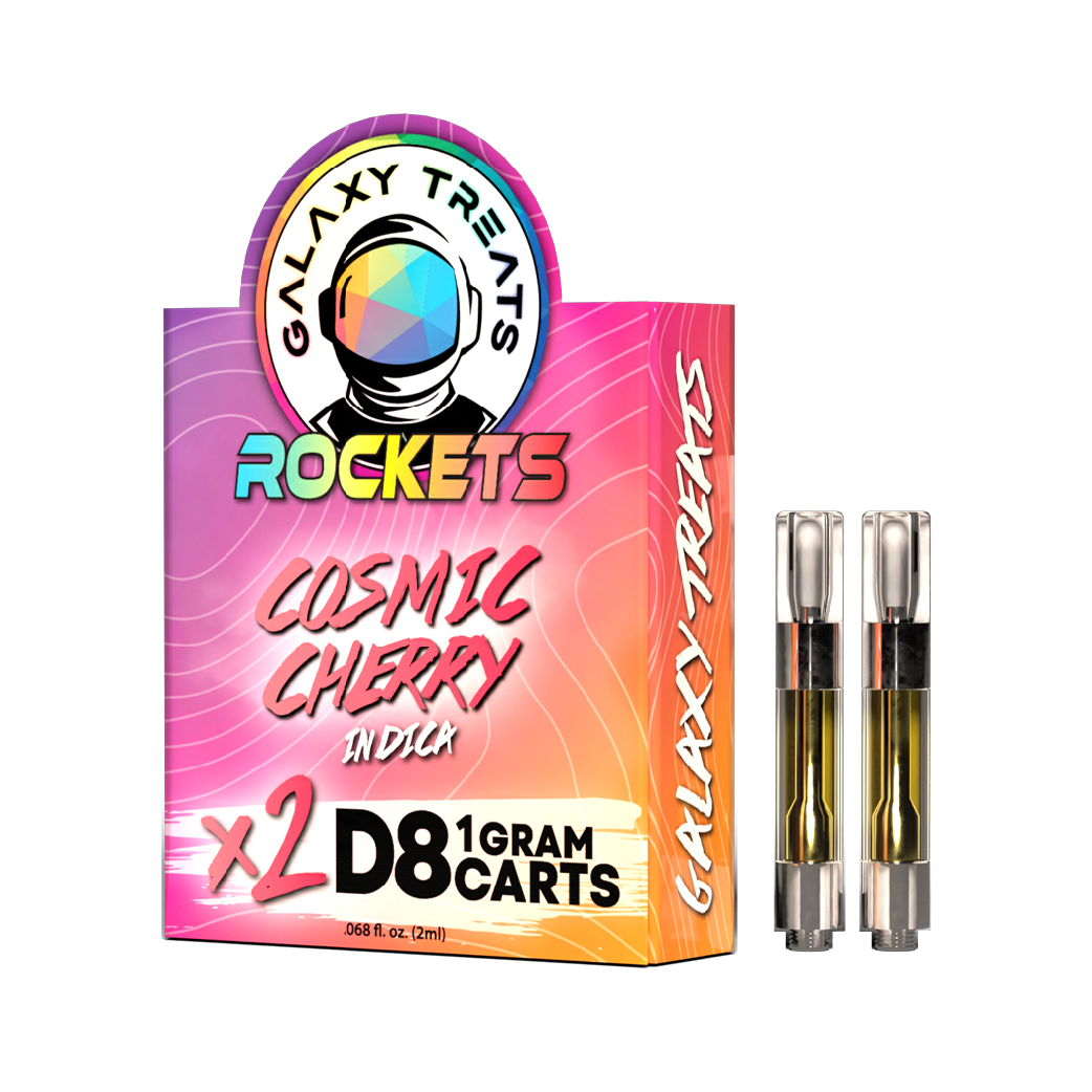 Cosmic Cherry x2 Delta 8 THC 2g Cartridge by Galaxy Treats