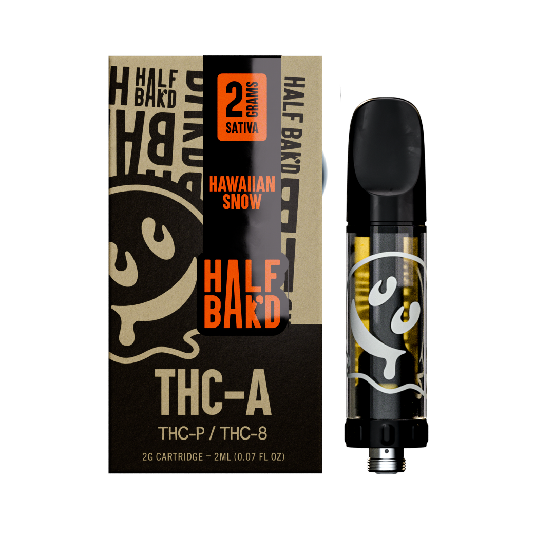 Hawaiian Snow THC-A + THC-P + THC-8 2g Cartridge by Half Bak'd