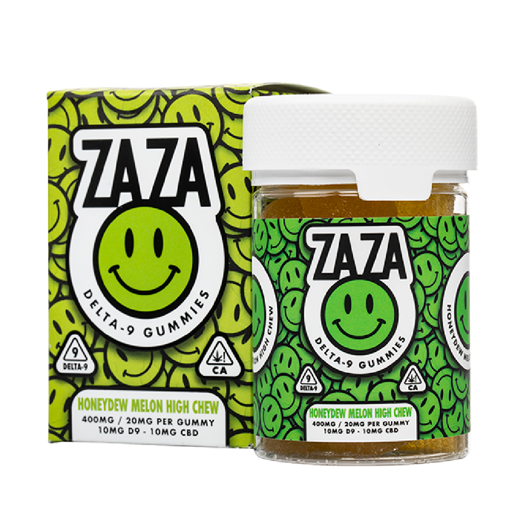 Zaza Honeydew Melon High Chew D9 + CBD 400mg Gummies – CBDDEALS