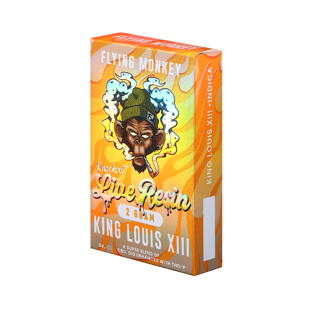 King Louis XIII Knock Out Live Resin Delta 8 + CBD + Delta 10 + THC-P 2g Disposable by Flying Monkey