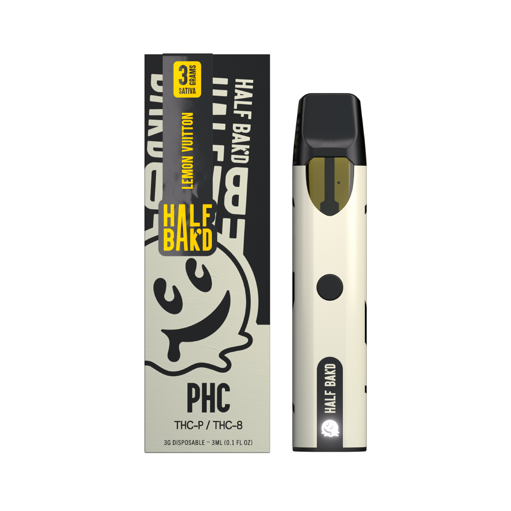 Lemon Vuitton PHC + THC-P + THC-8 3g Disposable by Half Bak'd