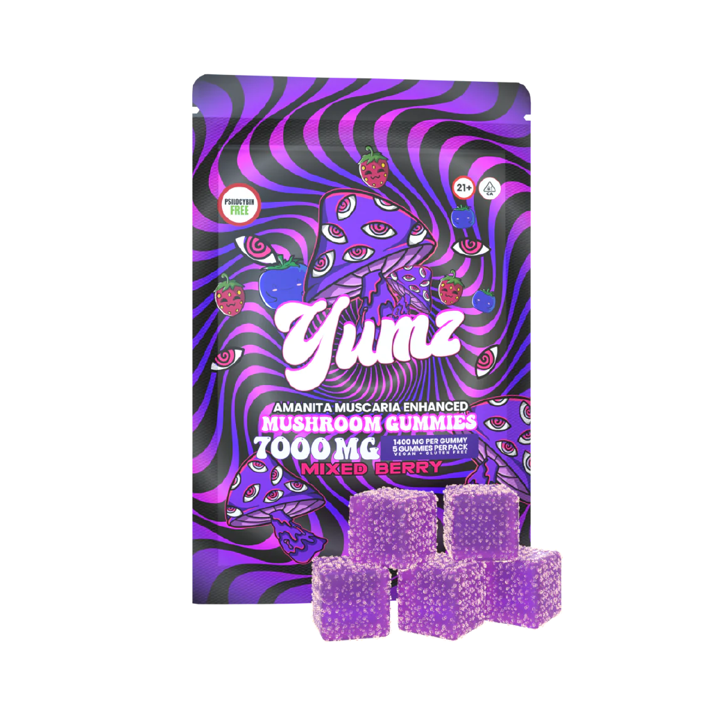 Mixed Berry Amanita Muscaria Mushroom 7000mg Gummies by Yumz