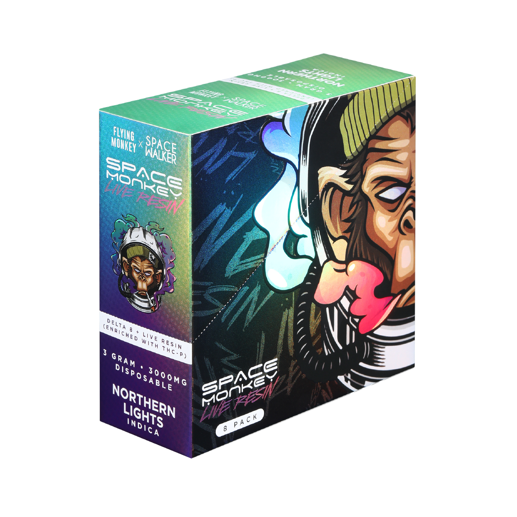 Northern Lights Space Monkey Live Resin Delta 8 + THC-P 3g Disposable by Flying Monkey x Space Walker