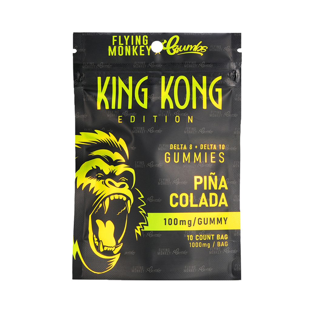 Pina Colada King Kong Edition Delta 8 + Delta 10 1000mg Gummies by Flying Monkey x Crumbs
