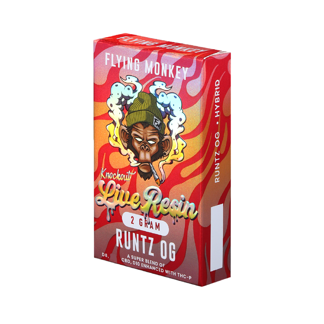 Runtz OG Knock Out Live Resin Delta 8 + CBD + Delta 10 + THC-P 2g Disposable by Flying Monkey
