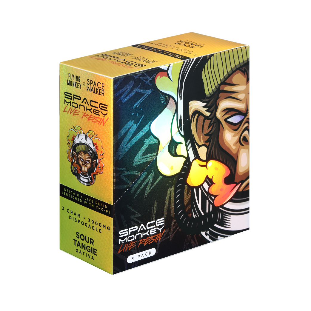 Sour Tangie Space Monkey Live Resin Delta 8 + THC-P 3g Disposable by Flying Monkey x Space Walker