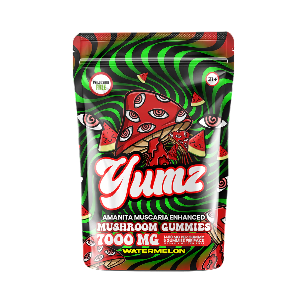 Watermelon Amanita Muscaria Mushroom 7000mg Gummies by Yumz