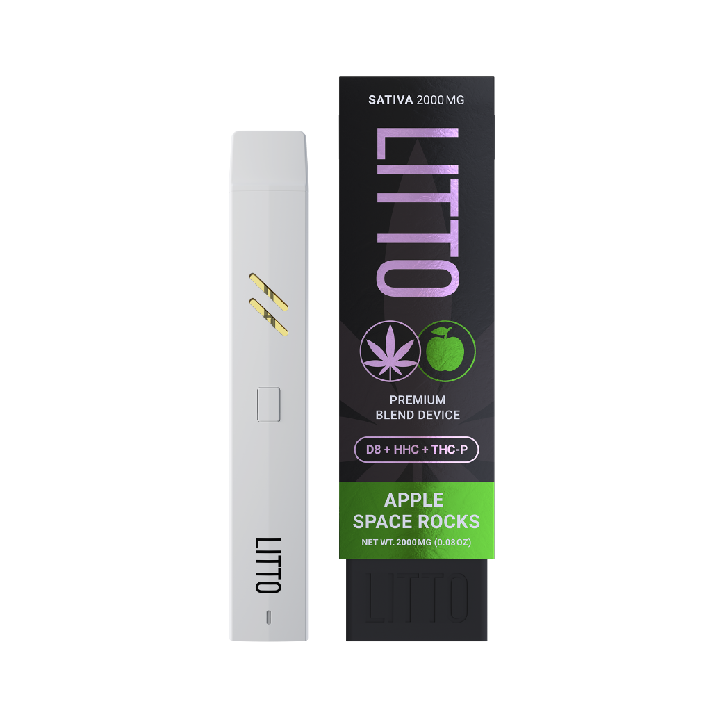 Apple Space Rocks Tri Blend Delta 8 + HHC + THC-P 2g Disposable by Litto