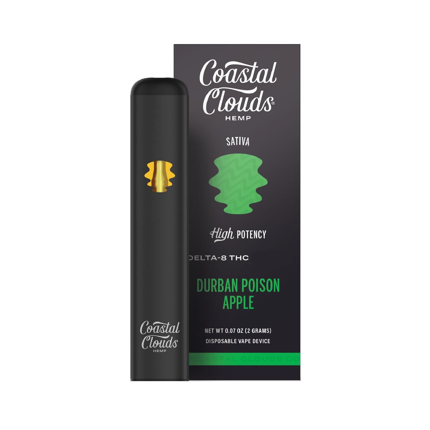 Durban Poison Apple Delta 8 + THC 2g Disposable by Coastal Clouds Hemp