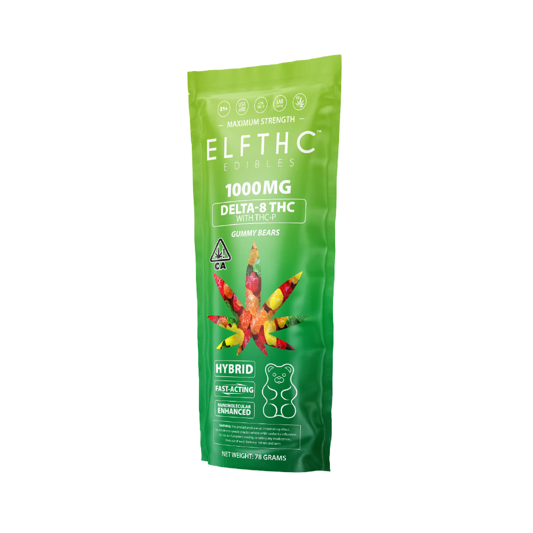 Gummy Bears Delta 8 THC + THC-P 1000mg Edibles by ELF THC