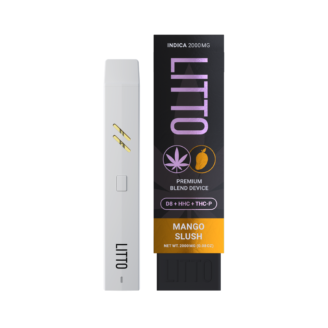 Mango Slush Tri Blend Delta 8 + HHC + THC-P 2g Disposable by Litto