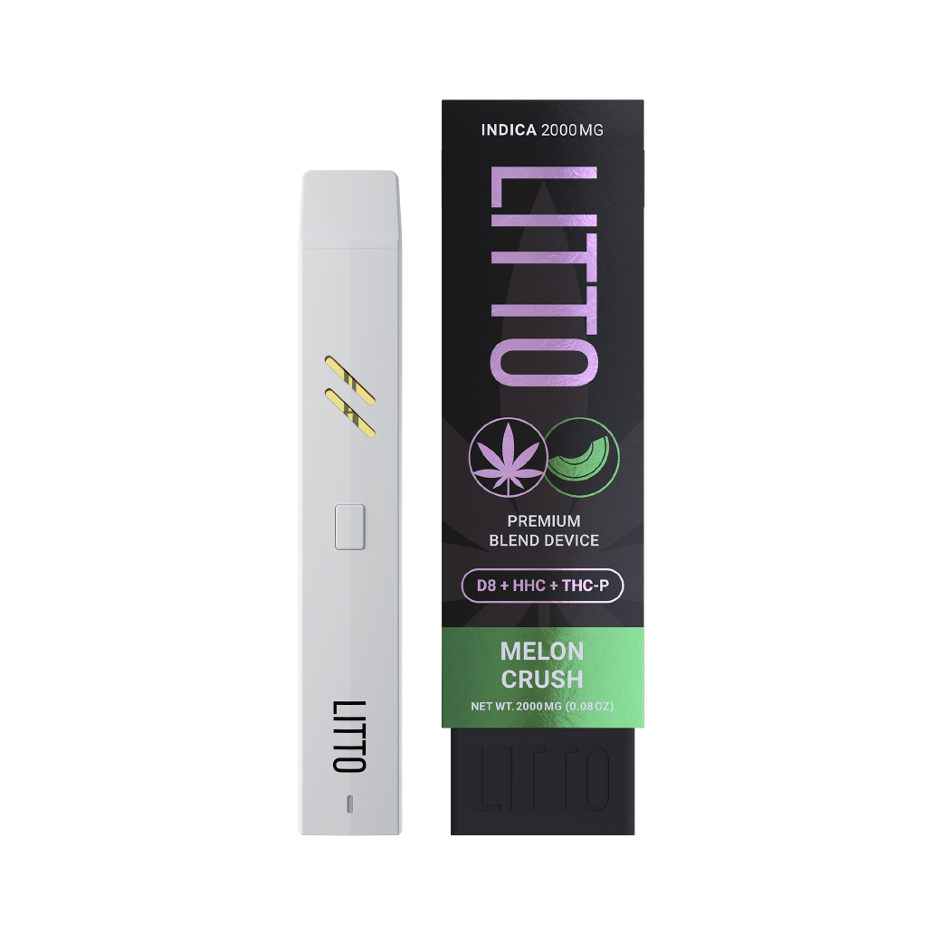 Melon Crush Tri Blend Delta 8 + HHC + THC-P 2g Disposable by Litto