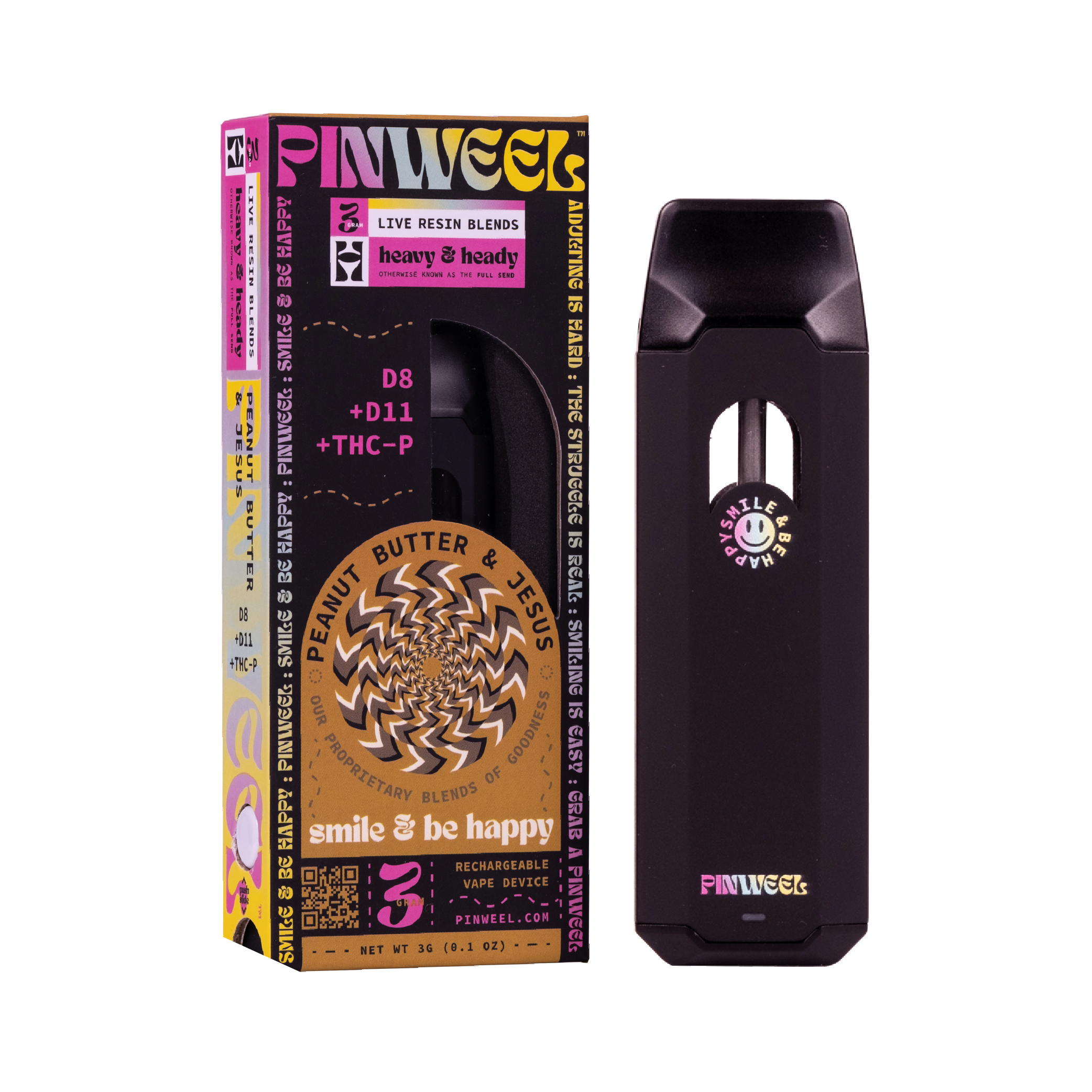 peanut butter and jelly disposable vape Pinweel & Live Resin D8 + D11 + THC-P 3g – CBDDEALS Flavor:Claus Good Good | Runtz Resistance_0.15 - 1 Ohm