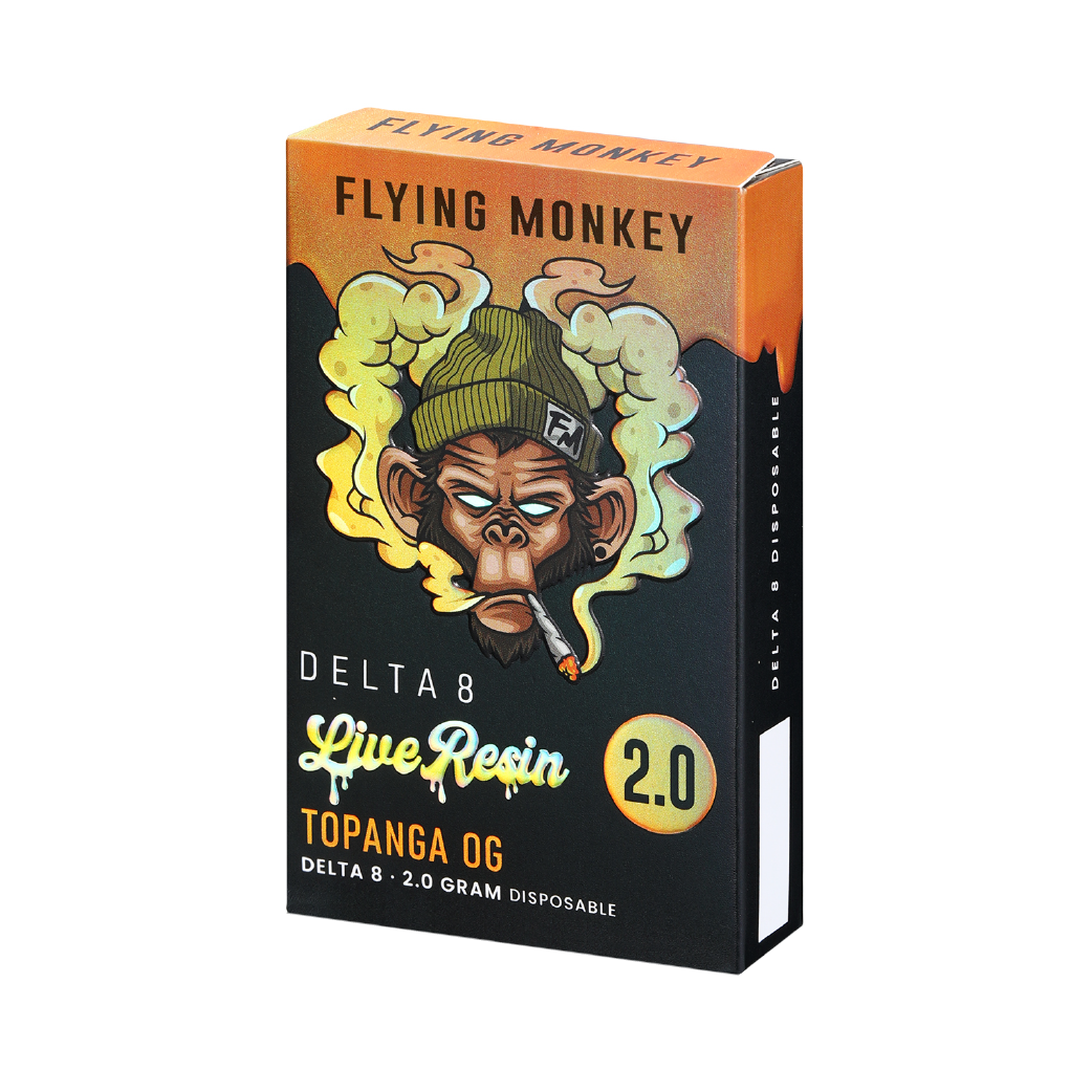 Topanga OG Live Resin Delta 8 THC + Liquid Diamonds 2g Disposable by Flying Monkey