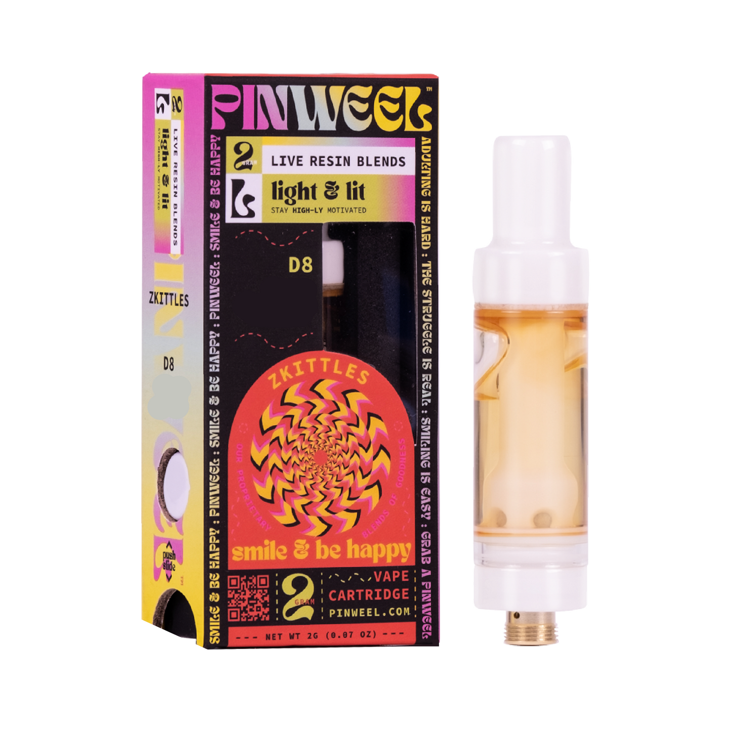 Zkittles Live Resin Delta 8 2g Cartridge by Pinweel