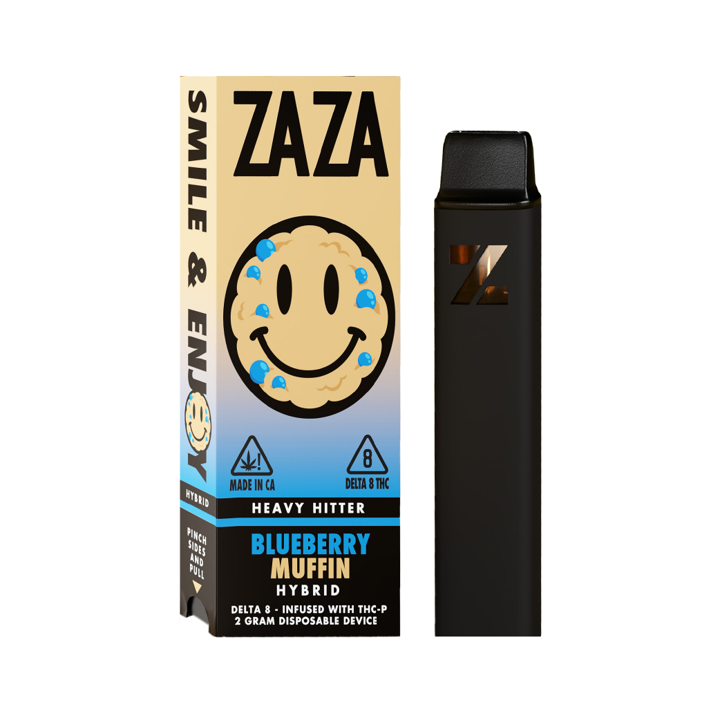 Zaza Heavy Hitter Blueberry Muffin D8 + THC-P 2g Disposable CBDDEALS Zaza Heavy Hitter Blueberry Muffin D8 + THC-P 2g Disposable CBDDEALS