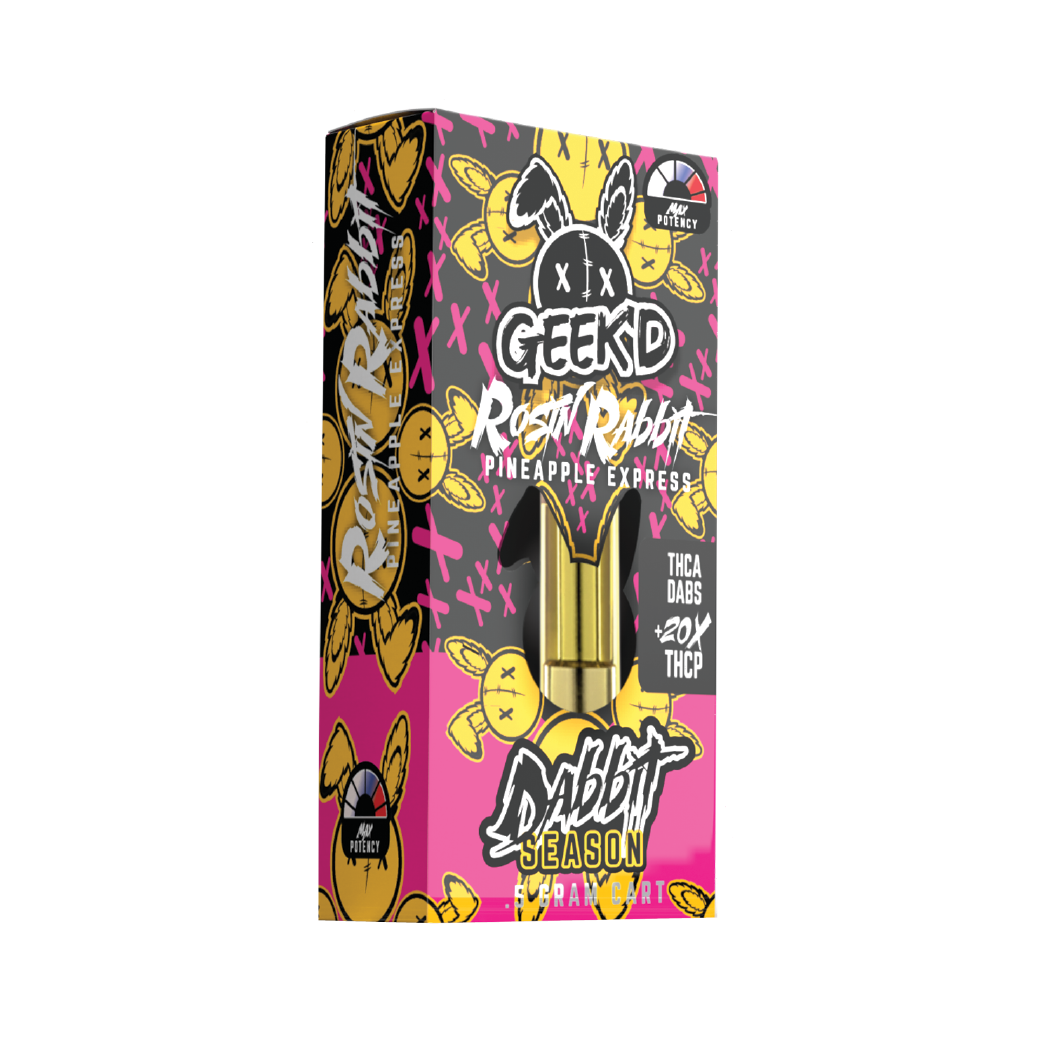 Rosin Rabbit Pineapple Express THC-A + 20x THC-P 0.5g Cartridge by Geek'd Extracts