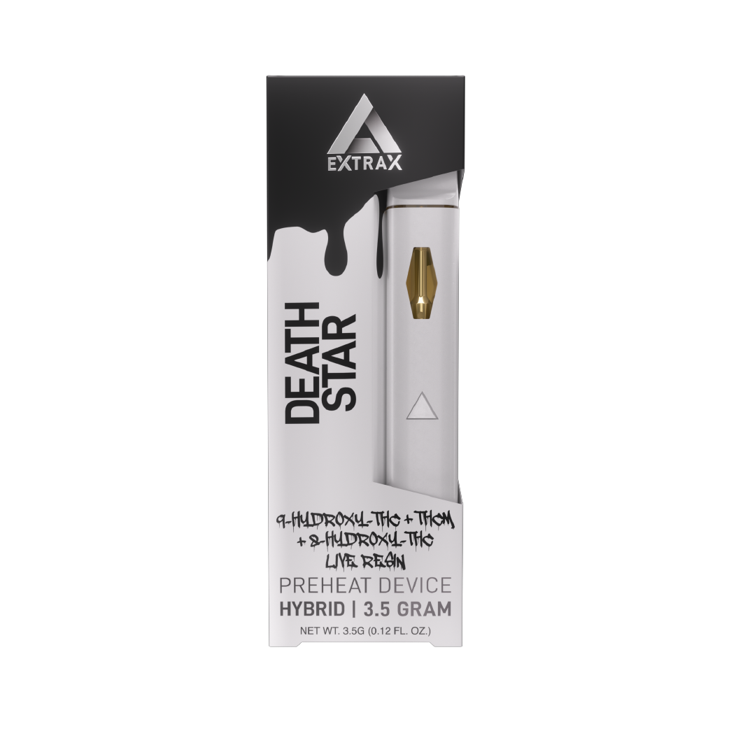 Death Star Live Resin 9-Hydroxy THC + THC-M + 8-Hydroxy THC 3.5g Disposable by Delta Extrax