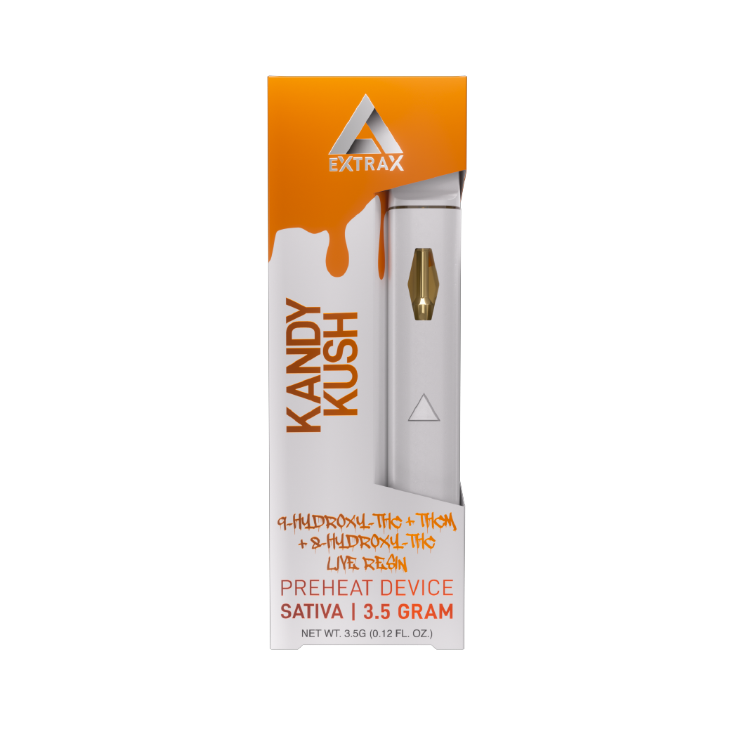 Kandy Kush Live Resin 9-Hydroxy THC + THC-M + 8-Hydroxy THC 3.5g Disposable by Delta Extrax