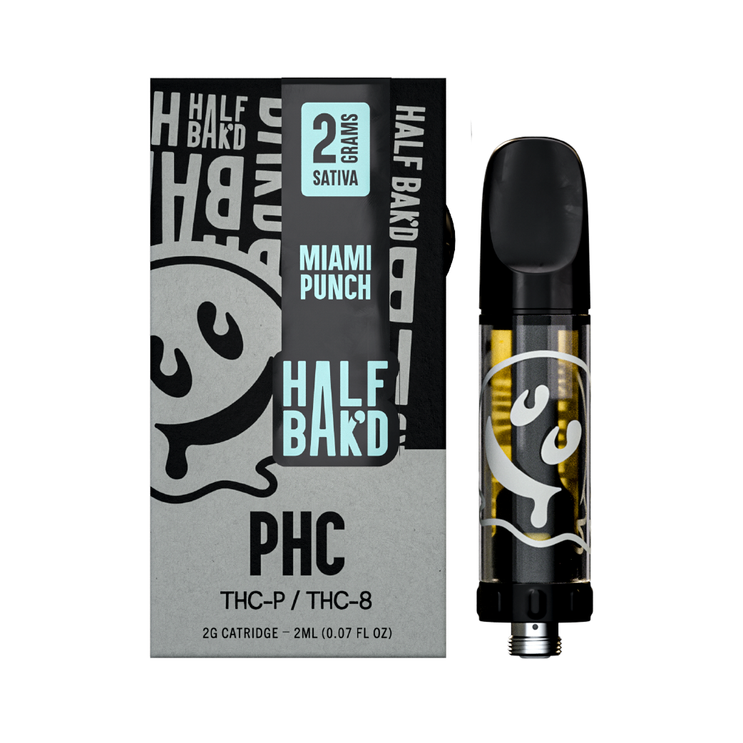 Half Bak'd Miami Punch PHC + THC-P + THC-8 2g Cartridge  CBDDEALS