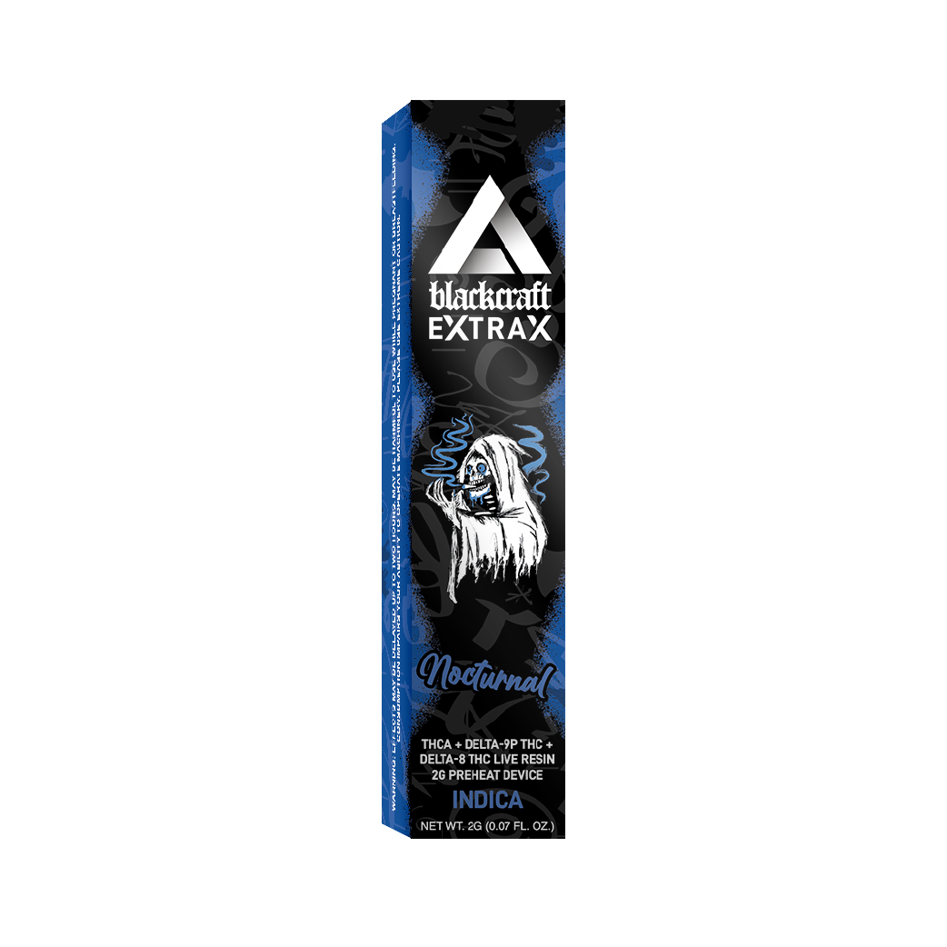 Nocturnal THC-A + Delta 9P THC + Delta 8 THC Live Resin 2g Disposable by Blackcraft x Delta Extrax