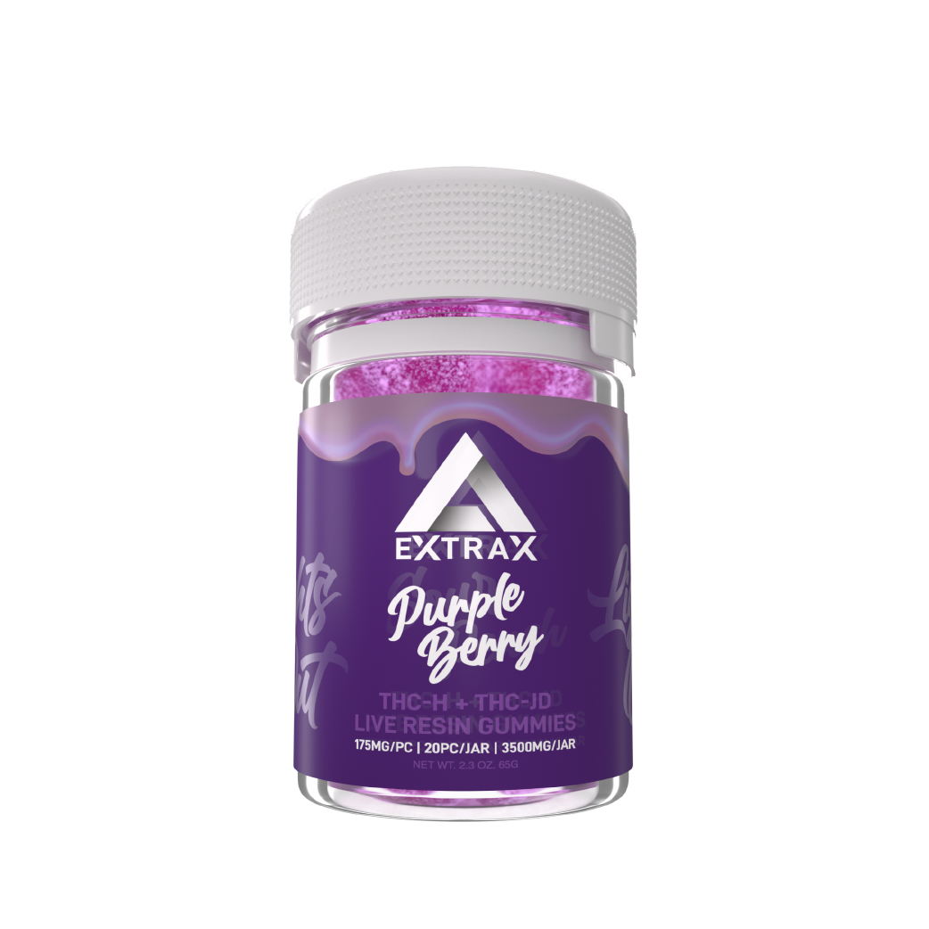 Delta Extrax Purple Berry Lights Out THC-H + THC-JD 3500mg Gummies ...
