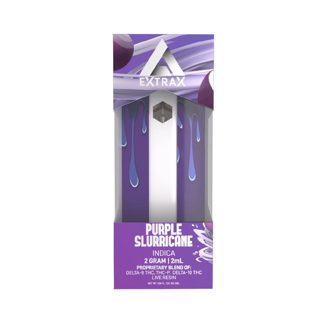 Purple Slurricane Live Resin Delta 8 THC + Delta 10 THC + THC-P 2g Disposable By Delta Extrax