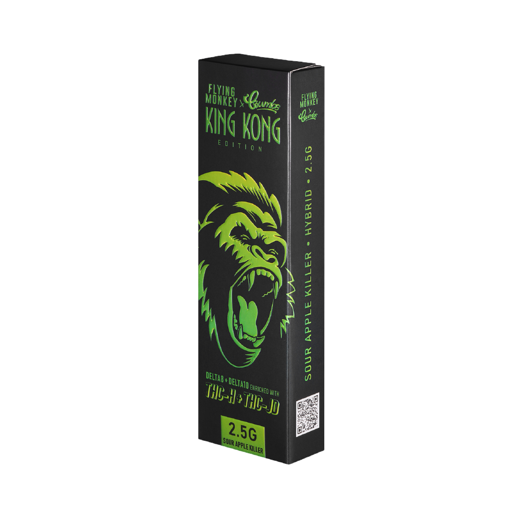 Sour Apple Killer King Kong Edition Delta 8 + Delta 10 + THC-H + THC-JD 2.5g Disposable by Flying Monkey x Crumbs