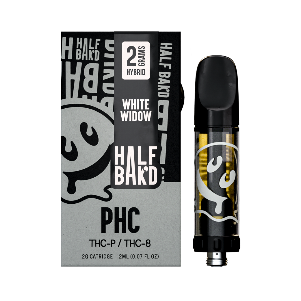 White Widow PHC + THC-P + THC-8 2g Cartridge by Half Bak'd