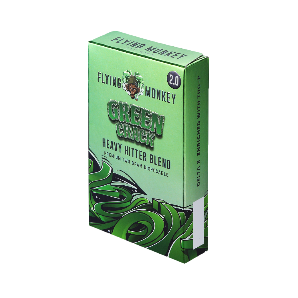 Flying Monkey Green Crack Heavy Hitter Blend D8 + THC-P 2g Disposable CBDDEALS Flying Monkey Green Crack Heavy Hitter Blend D8 + THC-P 2g Disposable CBDDEALS
