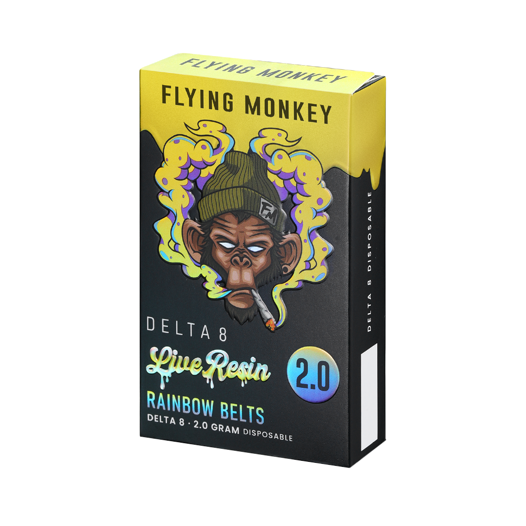 Rainbow Belts Live Resin Delta 8 THC + Liquid Diamonds 2g Disposable by Flying Monkey