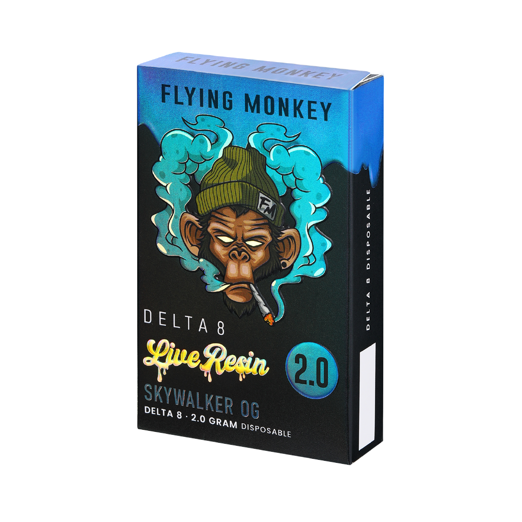 Skywalker OG Live Resin Delta 8 THC + Liquid Diamonds 2g Disposable by Flying Monkey